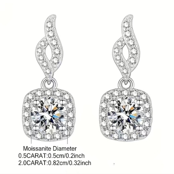 1ct GENUINE CERTIFIED MOISSONITE DIAMOND💎 EARRINGS 18kg/ 925 sterling silver 👀 - Picture 5 of 16